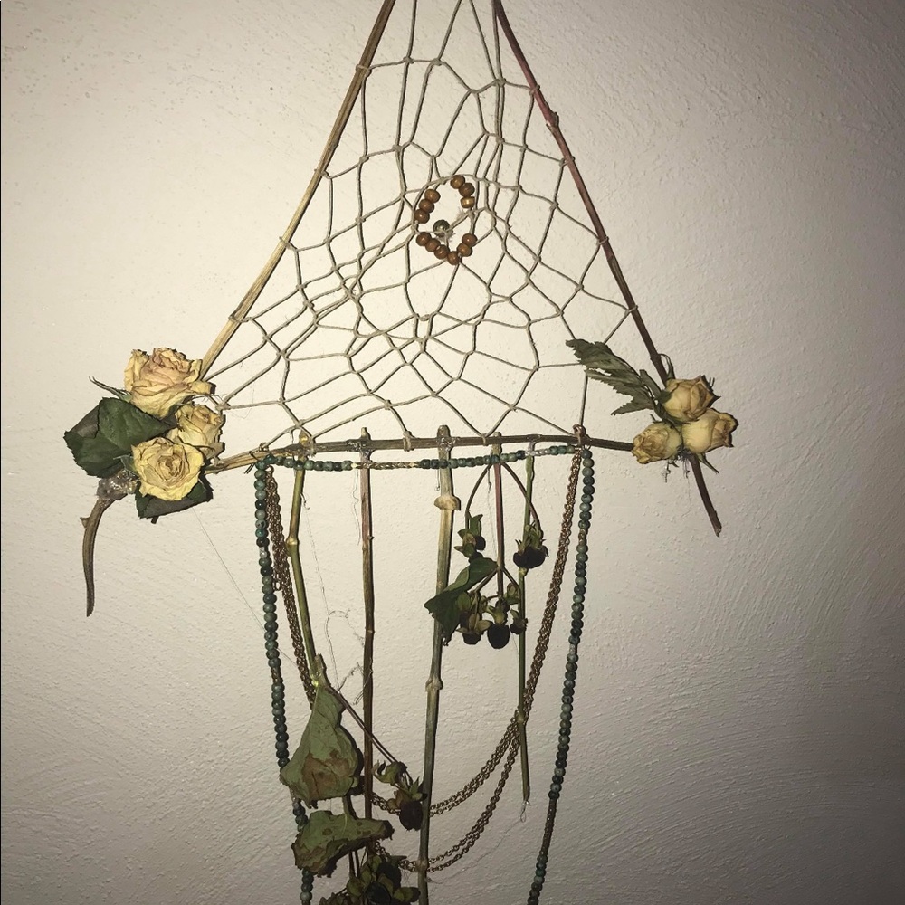 Handmade earthy spiritual dream catcher